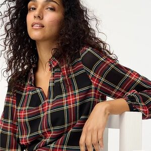 Women’s black and red plaid top